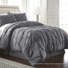 3 Piece Pinch Pleated Duvet Cover with Zipper Closure Microfiber Pintuck Duvet Cover luxury duvet cover set